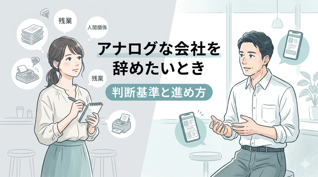 アナログな会社を辞めたいときの判断基準と進め方