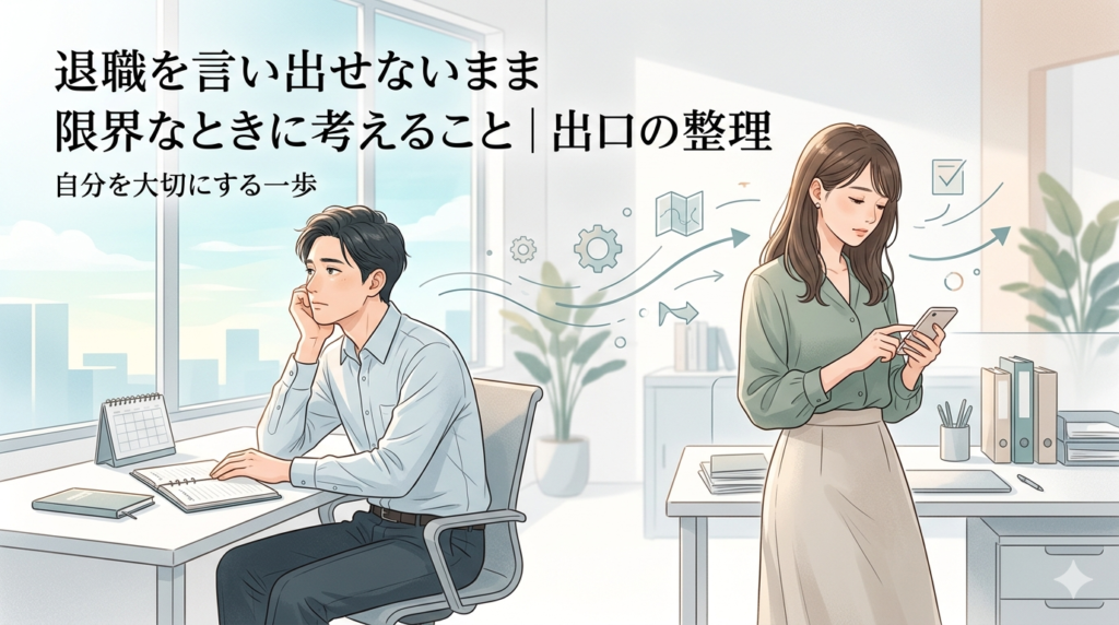 退職を言い出せないまま限界なときに考えること
